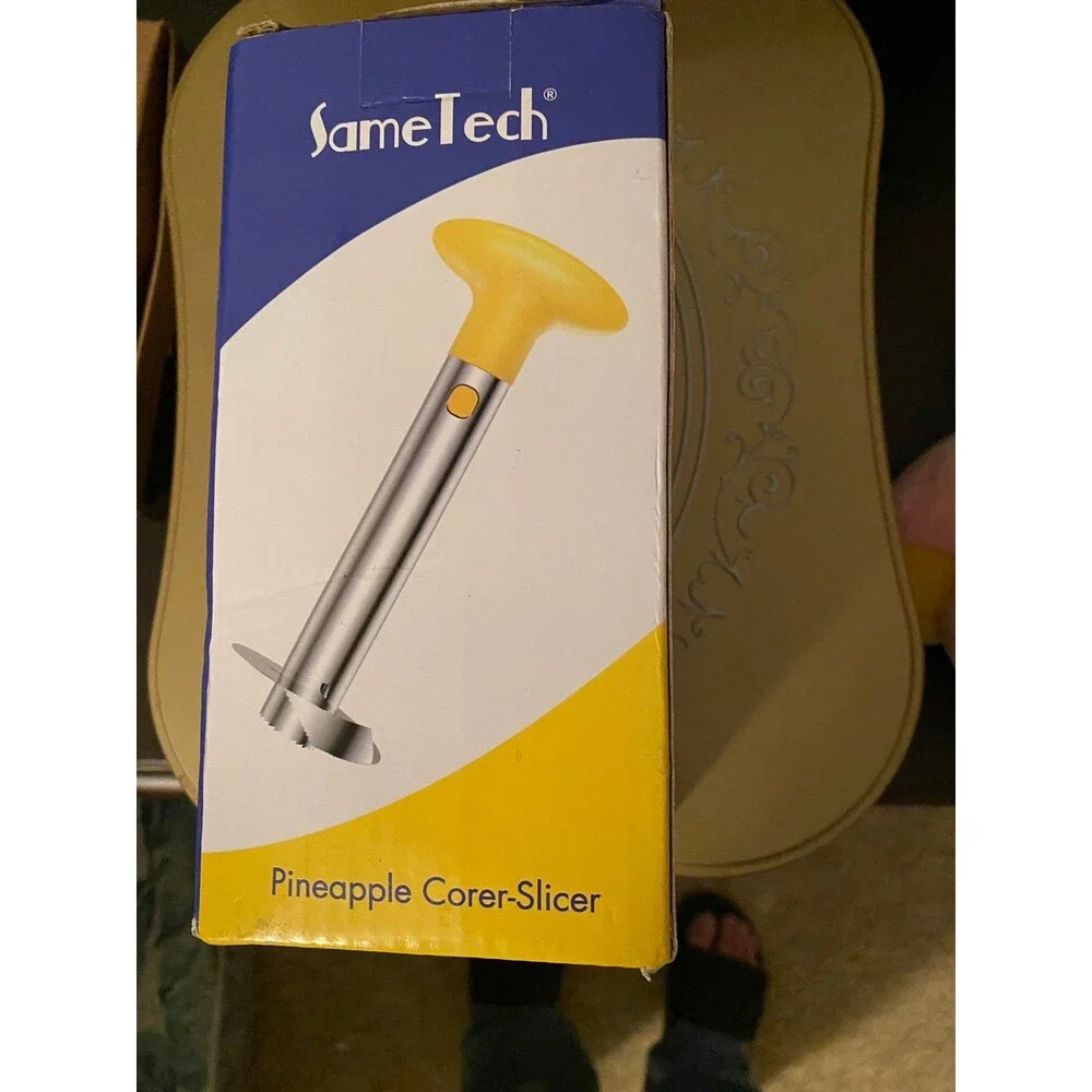 SameTech Easy Kitchen Tool Stainless Steel Fruit Pineapple Peeler Slicer NIB
